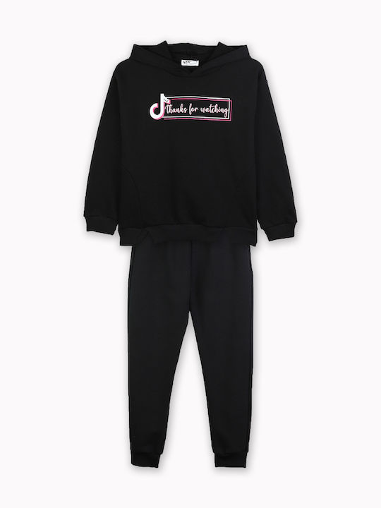 Nek Kids Wear Kids Sweatpants Set Black 2pcs