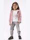 Εβίτα Kids Sweatpants Set Pink 3pcs