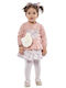 Kinderkleid Langärmelig Knitted Set mit Accessoires Rosa