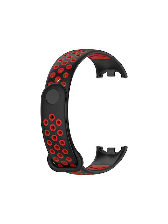 Sonique Sport Armband Silikon mit Pin Black / Red (Intelligenter Band 8)