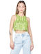 Women's Summer Sleeveless Green Crop Top