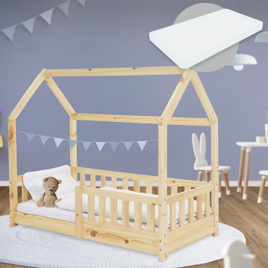 Kids Bed Single Beige for Mattress 70x140cm