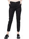 Zoya Women's High-waisted Fabric Trousers in Straight Line Black