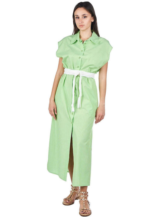 Zoya Summer Midi Shirt Dress Dress Green