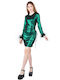 Zoya Mini Evening Dress Green