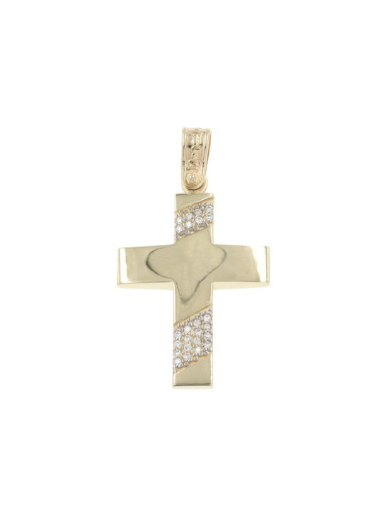 Q-Jewellery Damen Gold Kreuz 14K