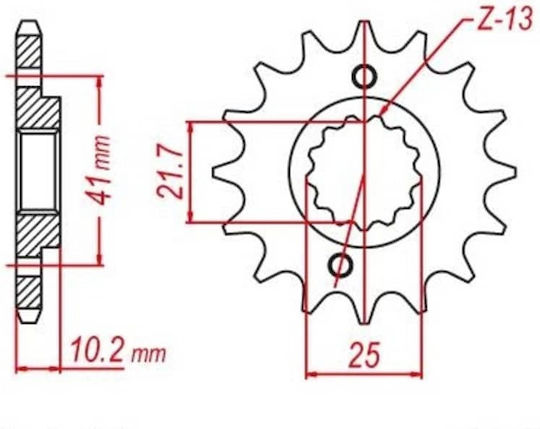 Roc Pinion față pentru Yamaha XT