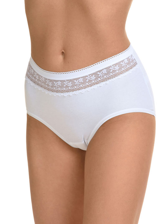 Miss Rosy Cotton Women's Slip with Lace White