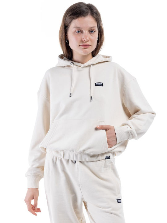 District75 Women's Hooded Fleece Sweatshirt Beige