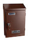 Apartment Building Mailbox Inox in Brown Color 23.5x36x36cm