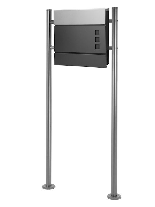 ECD Germany Γραμματοκιβώτιο Εξωτερικού Χώρου Inox σε Γκρι Χρώμα 23x17cm