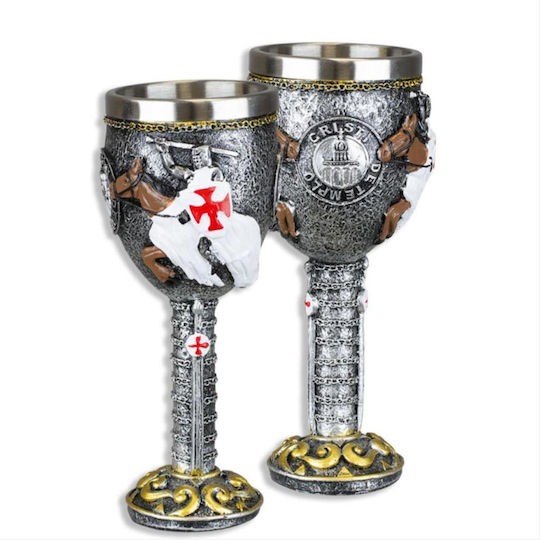 Albainox Glas für Weiß- und Rotwein aus Metall Kelch