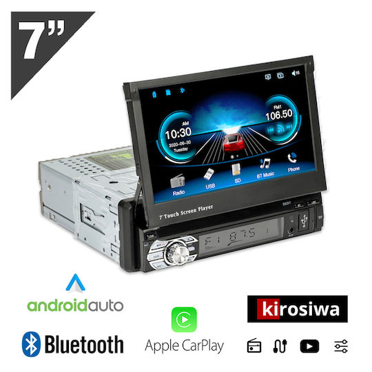 Kirosiwa Car Audio System 1 DIN Bluetooth USB