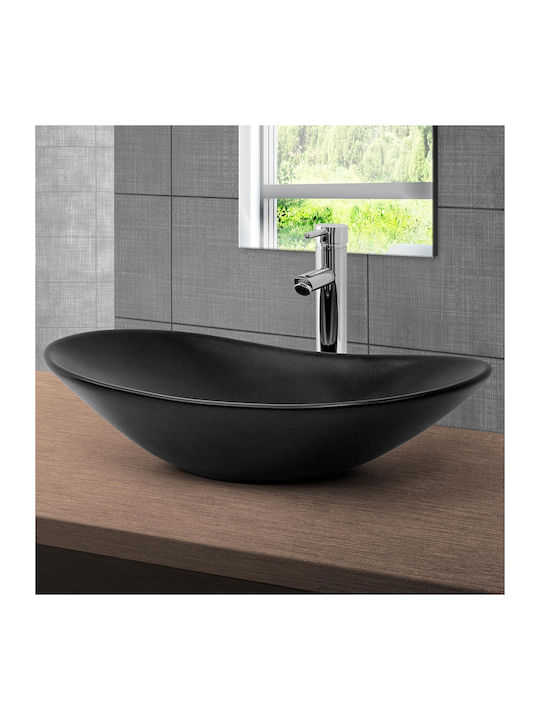 ML-Design Deasupra Blatului Chiuvetă Ceramică 63x36x15.5cm Negru