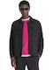 Long Sleeve Flannel Overshirt in Regular Fit Black
