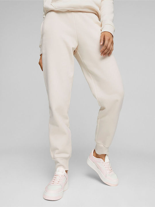 PUMA Παντελόνι Φόρμας με Λάστιχο Fleece Εκρού