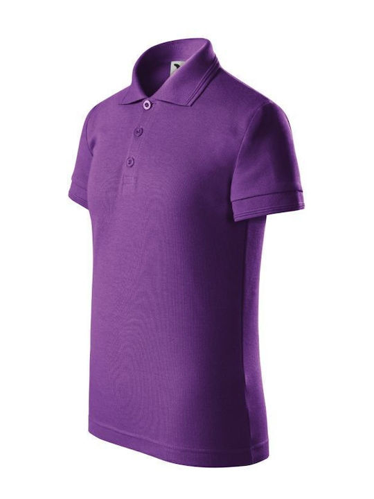 Kids Top Short-sleeved Purple Pique