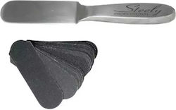 Steely Professional Foot File with Metallic Handle and Sandpaper Rasp Set 20 Pieces