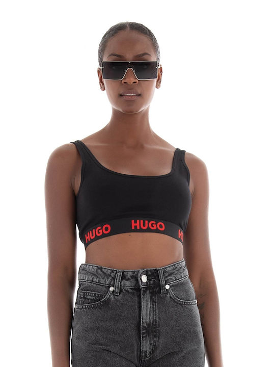 Hugo Boss Damen Sportliches Crop Top Ärmellos Schwarz