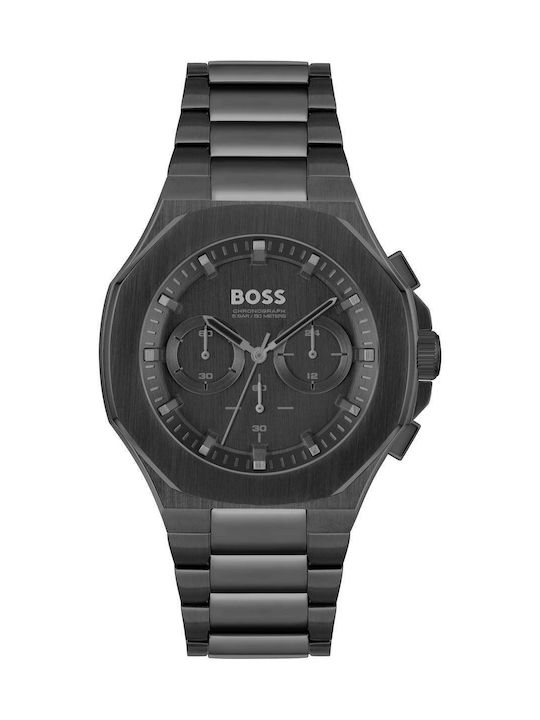 Hugo Boss Uhr Chronograph Batterie mit Schwarz Metallarmband