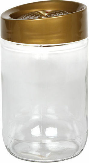 TnS General Use Glass Jar with Lid Gold 660ml