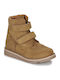 Suede Kinderstiefeletten mit Klettverschluss Braun