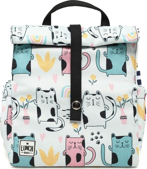 The Lunch Bags Kids Kitties Σχολικό Ισοθερμικό Τσαντάκι Φαγητού Χειρός 5lt Λευκό 21x16x24cm