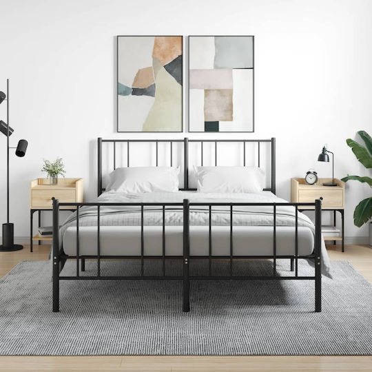 Ξύλινα Bedside Tables with Metallic Legs 2pcs 40.5x31x60cm