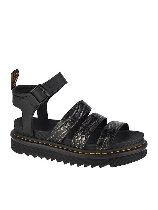 Martens Blaire Leather Women's Flat Sandals with Strap