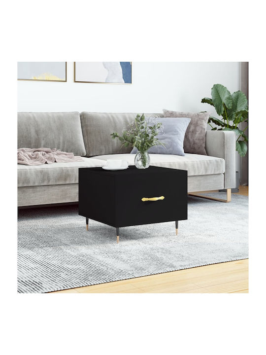 Square Side Table Wooden with Drawers Black M50...