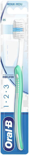 Oral-B 1-2-3 Indicator 35 Manual Toothbrush Medium Turquoise