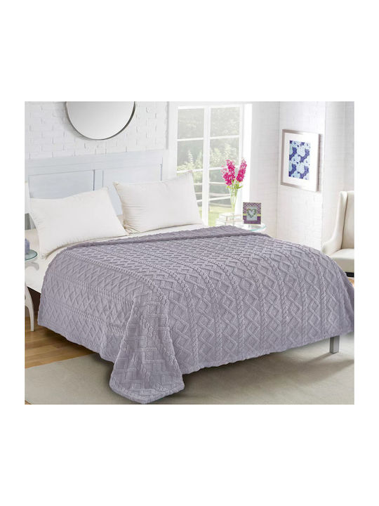 Silk Fashion Κουβέρτα Fleece Μονή 160x220εκ. Γκρι