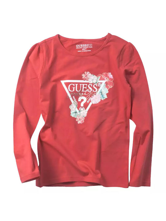 Guess Kids' Blouse Long Sleeve Red