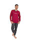 Nina Club Men's Winter Pajamas Set Bordeaux