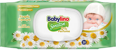 Babylino Sensitive Hypoallergenic Baby Wipes without Alcohol & Fragrance with Chamomile 54pcs