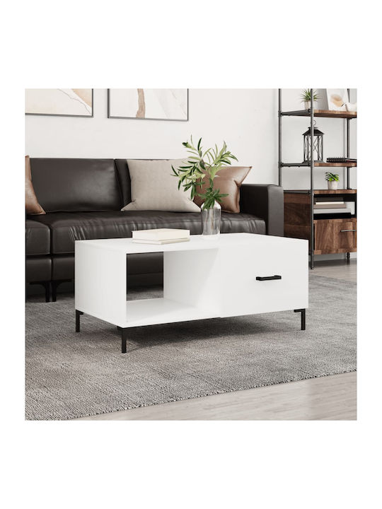 Rectangular Wooden Coffee Table White L90xW50xH...