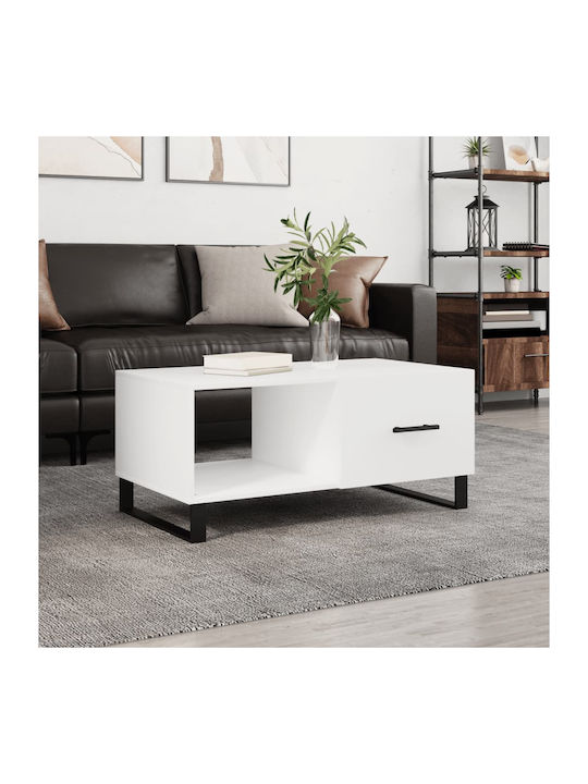 Rectangular Wooden Coffee Table White L90xW50xH40cm