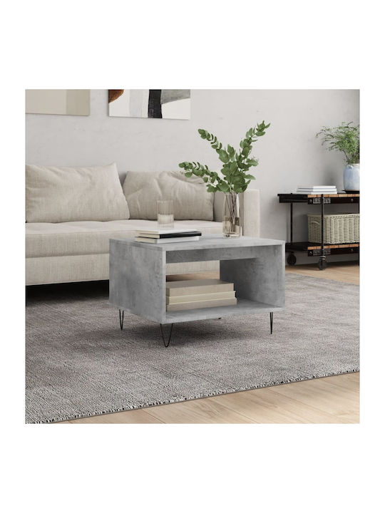 Rectangular Side Table Gray L60xW50xH40cm