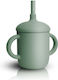 One & Only Baby Baby Cup with Handles and Straw made of Silicone Green 150ml