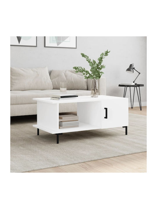 Rectangular Wooden Coffee Table White L90xW50xH40cm