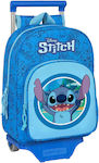 Stitch Σχολική Τσάντα Τρόλεϊ Δημοτικού σε Μπλε χρώμα