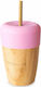 Eco Rascals Παιδικό Ποτηράκι από Bamboo Ροζ 210ml