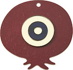 Ξύλινο Ρόδι με Πλέξι Μάτι Κόκκινο (9x9x3cm) Κ431, nv23-30-00001-31-kokkino