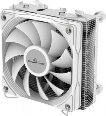 Powertech PT-1116 Low Profile CPU Cooling Fan for AM4/AM5/1200/115x/1700 Socket White