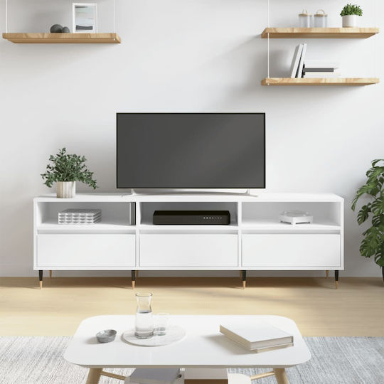 TV-Ständer Bodenstehend Weiß 150x30x44,5 cm