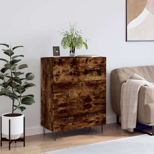 Wooden Chest of Drawers with 3 Drawers 69.5x34x90cm