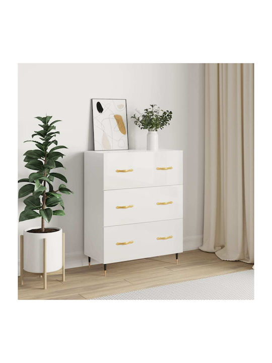 Wooden Chest of Drawers with 3 Drawers White 69...