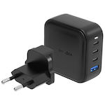 Energea Charger Without Cable with USB-A Port and 3 USB-C Ports 100W Blacks (GAN100 US+EU)