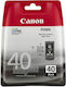 Canon PG-40 Γνήσιο Μελάνι Εκτυπωτή InkJet Μαύρο (0615B042)