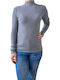 Remix Damen Bluse Langärmelig Rollkragenpullover Gray